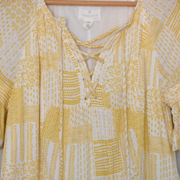 Caslon Ruffle Patchwork Mini Dress - Picture 4 of 16